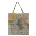 World Map Vintage Grocery Tote Bag