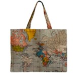 World Map Vintage Zipper Mini Tote Bag