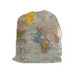 World Map Vintage Drawstring Pouch (XL)