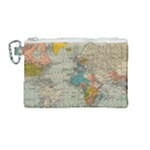 World Map Vintage Canvas Cosmetic Bag (Medium)