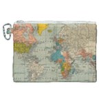 World Map Vintage Canvas Cosmetic Bag (XL)