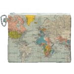 World Map Vintage Canvas Cosmetic Bag (XXL)
