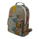 World Map Vintage Flap Pocket Backpack (Large)
