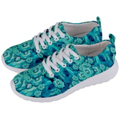 Happy Florals  Giving  Peace Ornate In Green Men s Lightweight Sports Shoes by pepitasart
