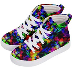 Multicolored Abstract Print Kids  Hi-top Skate Sneakers by dflcprintsclothing