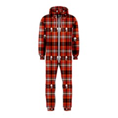 Plaid - Red With Skulls Hooded Jumpsuit (kids) by WensdaiAmbrose