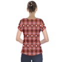 Plaid - red with skulls Short Sleeve Front Detail Top View2