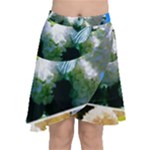 Snowball Branch Collage (I) Chiffon Wrap Front Skirt