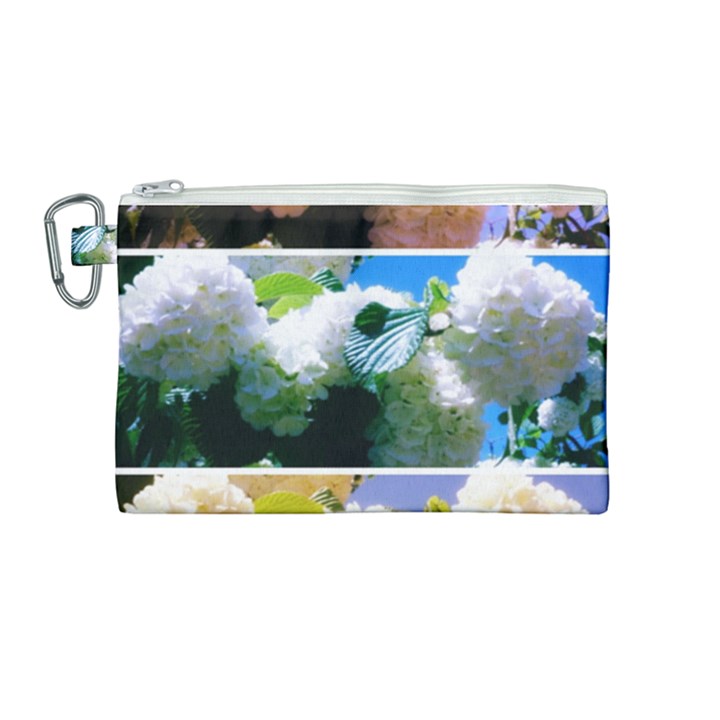 Snowball Branch Collage (I) Canvas Cosmetic Bag (Medium)