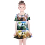 Snowball Branch Collage (I) Kids  Simple Cotton Dress