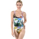 Snowball Branch Collage (I) High Leg Strappy Swimsuit