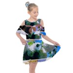 Snowball Branch Collage (I) Kids  Shoulder Cutout Chiffon Dress