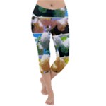 Snowball Branch Collage (I) Lightweight Velour Capri Yoga Leggings