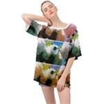 Snowball Branch Collage (I) Oversized Chiffon Top
