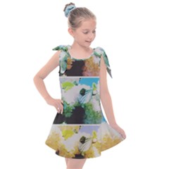 Faded Snowball Branch Collage (ii) Kids  Tie Up Tunic Dress by okhismakingart