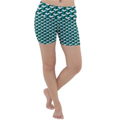Pattern Green Blue Grey Hues Lightweight Velour Yoga Shorts by Pakrebo