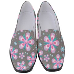 Seamless Pattern Flowers Pink Women s Classic Loafer Heels by Pakrebo