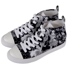 Black And White Snowballs Women s Mid-top Canvas Sneakers by okhismakingart