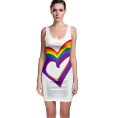 Rainbow Heart Colorful Lgbt Rainbow Flag Colors Gay Pride Support Bodycon Dress by yoursparklingshop