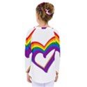 Rainbow Heart Colorful LGBT Rainbow Flag Colors Gay Pride Support Kids  Long Sleeve Tee View2