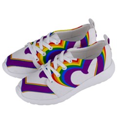 Rainbow Heart Colorful Lgbt Rainbow Flag Colors Gay Pride Support Women s Lightweight Sports Shoes by yoursparklingshop