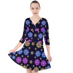 Wishing Up On The Most Beautiful Star Quarter Sleeve Front Wrap Dress by pepitasart