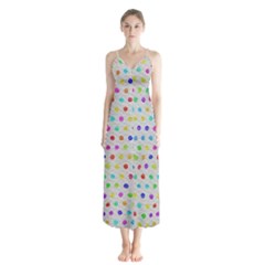 Social Disease - Polka Dot Design Button Up Chiffon Maxi Dress by WensdaiAmbrose