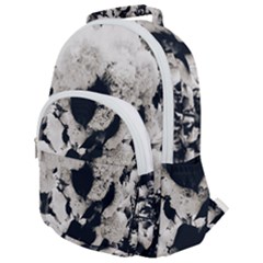 High Contrast Black And White Snowballs Rounded Multi Pocket Backpack by okhismakingart