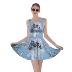 Surfboard With Dolphin Skater Dress by FantasyWorld7