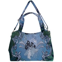 Surfboard With Dolphin Double Compartment Shoulder Bag by FantasyWorld7