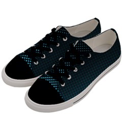 Sharp - Turquoise Halftone Men s Low Top Canvas Sneakers by WensdaiAmbrose