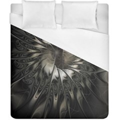 Fractal Abstract Pattern Silver Duvet Cover (california King Size) by Pakrebo
