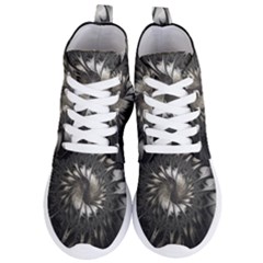 Fractal Abstract Pattern Silver Women s Lightweight High Top Sneakers by Pakrebo