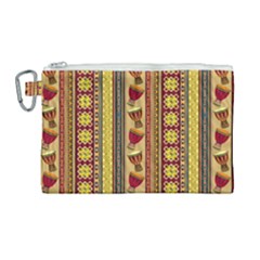 Traditional Africa Border Wallpaper Pattern Colored 4 Canvas Cosmetic Bag (large) by EDDArt