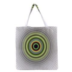 Fractal Mandala White Background Grocery Tote Bag by Pakrebo