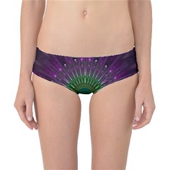 Purple Mandala Fractal Glass Classic Bikini Bottoms by Pakrebo