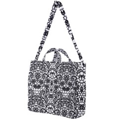 Lace Seamless Pattern With Flowers Square Shoulder Tote Bag by Sobalvarro