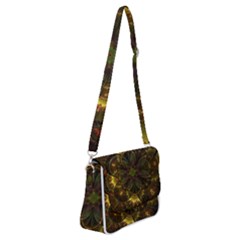 Fractal Flower Fall Gold Colorful Shoulder Bag With Back Zipper by Pakrebo