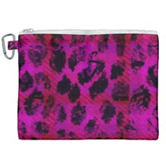 Pink Leopard Canvas Cosmetic Bag (xxl) by ArtistRoseanneJones