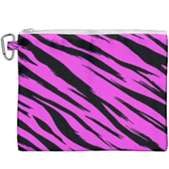 Pink Tiger Canvas Cosmetic Bag (xxxl) by ArtistRoseanneJones