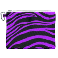 Purple Zebra Canvas Cosmetic Bag (xxl) by ArtistRoseanneJones