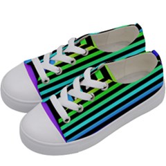 Stripes Rainbow Kids  Low Top Canvas Sneakers by ArtistRoseanneJones