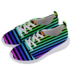 Stripes Rainbow Women s Lightweight Sports Shoes by ArtistRoseanneJones