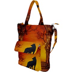 Wonderful Wolf In The Night Shoulder Tote Bag by FantasyWorld7