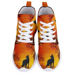 Wonderful Wolf In The Night Women s Lightweight High Top Sneakers by FantasyWorld7