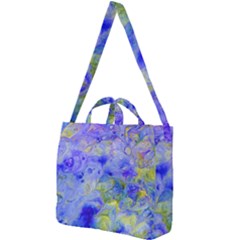 Abstract Blue Square Shoulder Tote Bag by Pakrebo