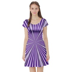 Background Abstract Purple Design Short Sleeve Skater Dress