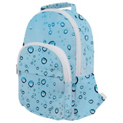 Drops Water Pane Rain Glass Rounded Multi Pocket Backpack by Pakrebo