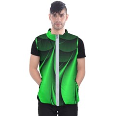 Green Line Lines Background Men s Puffer Vest by Pakrebo