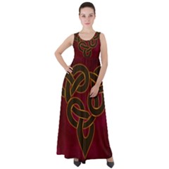 Celtic Spiritual Pattern Art Empire Waist Velour Maxi Dress by Pakrebo